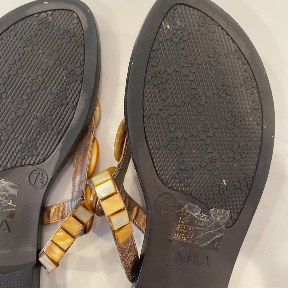 MIA brown & yellow beaded leather sandal - Picture 12 of 14
